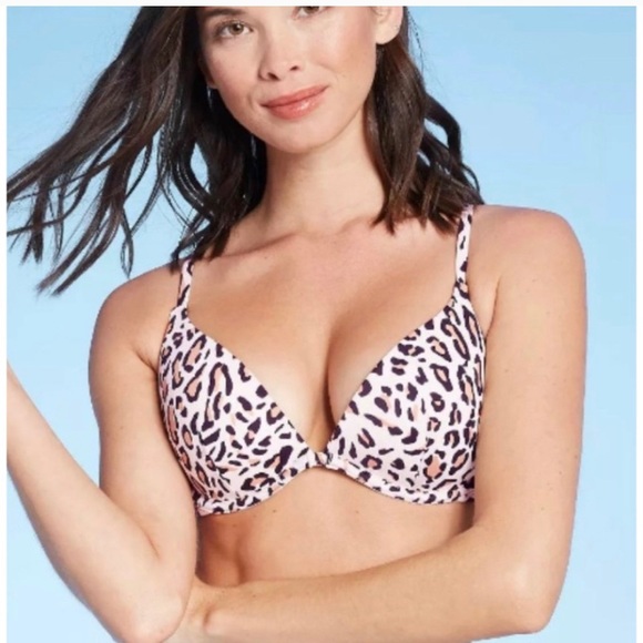 NWT Shade & Shore Animal Print Bikini Top Size 36C - Picture 2 of 10